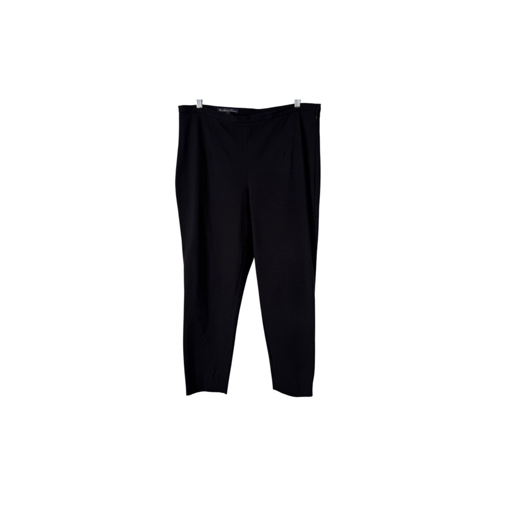 Brooks Brothers Women's Black Trouser Pants Slit Ankles Stretch Classic Office